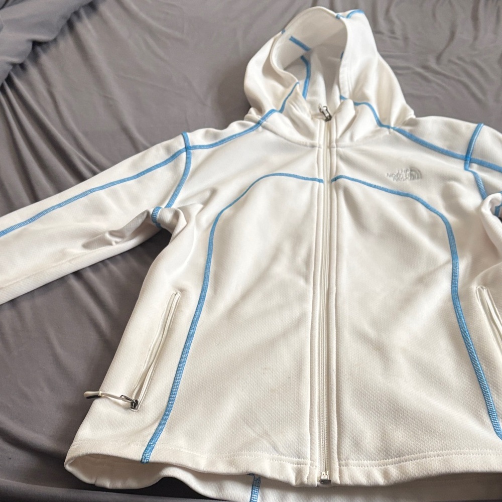 The North Face White Hoodie with Blue Accents - Picture 3 of 6